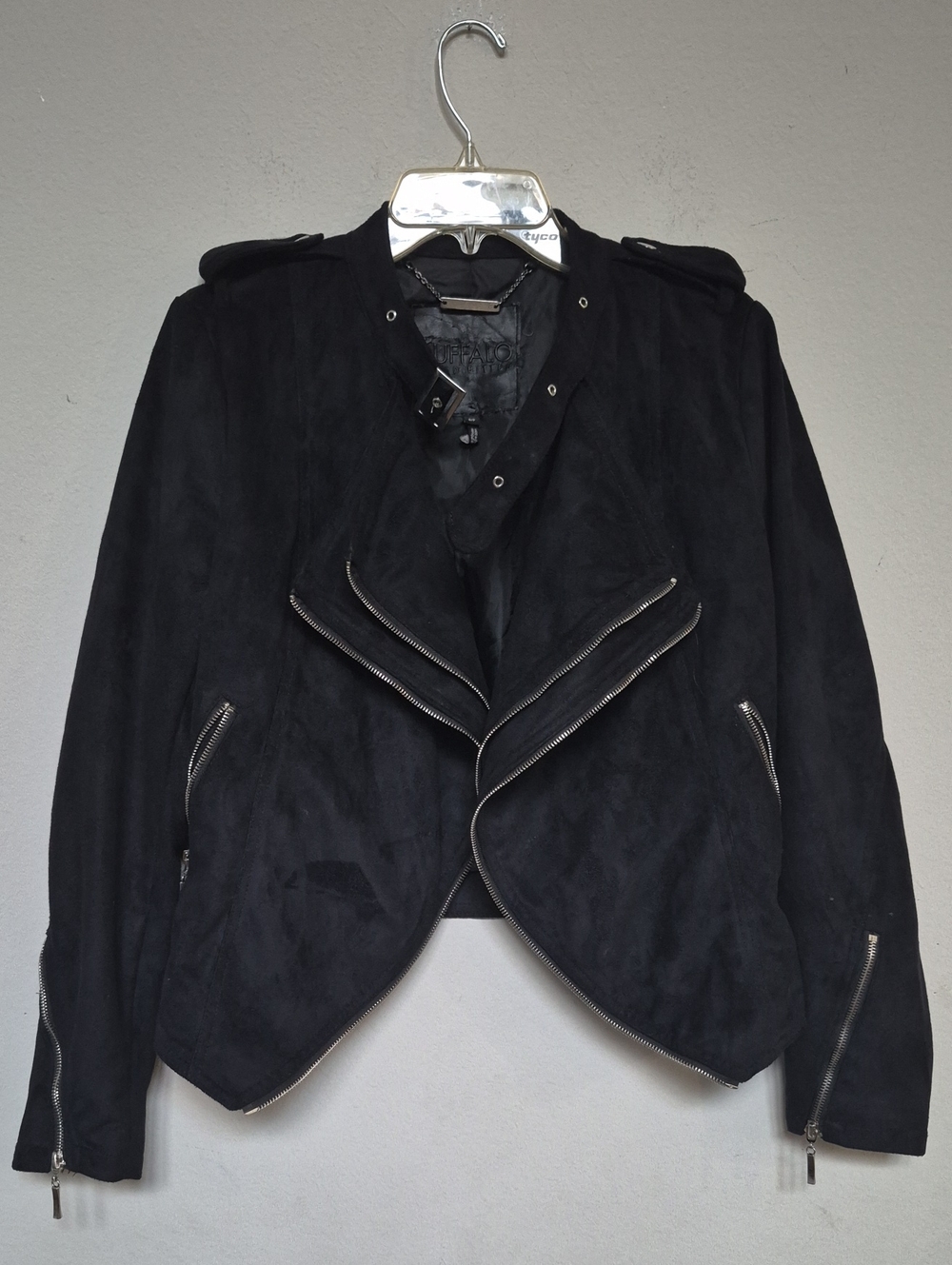 Buffalo David Bitton Black Suede Moto Jacket Size S/P
